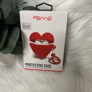 PRIMO Red Heart AirPods Series 1/2 Protective Case
